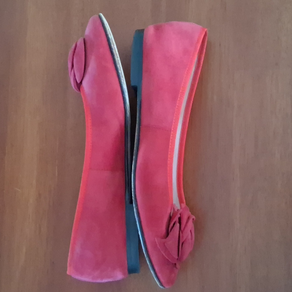 Pretty Ballerinas Red Suede Ballet Flats Leather Made In Spain sz 37 (US 6.5M) - Picture 8 of 9